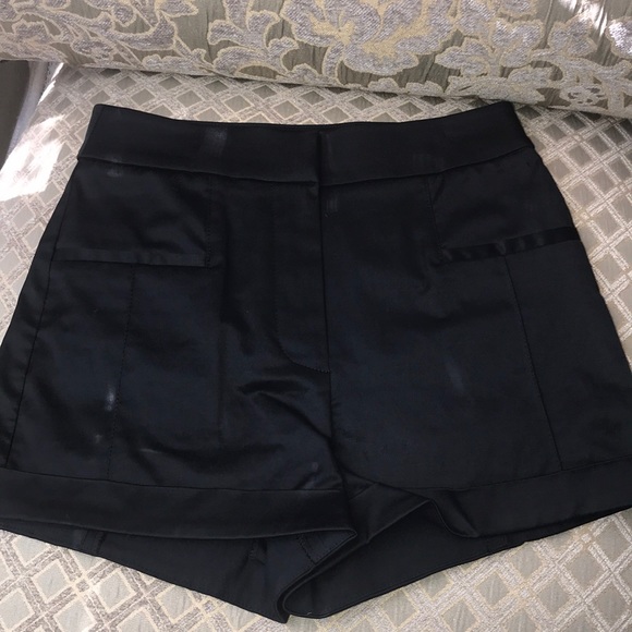 satin high waisted shorts